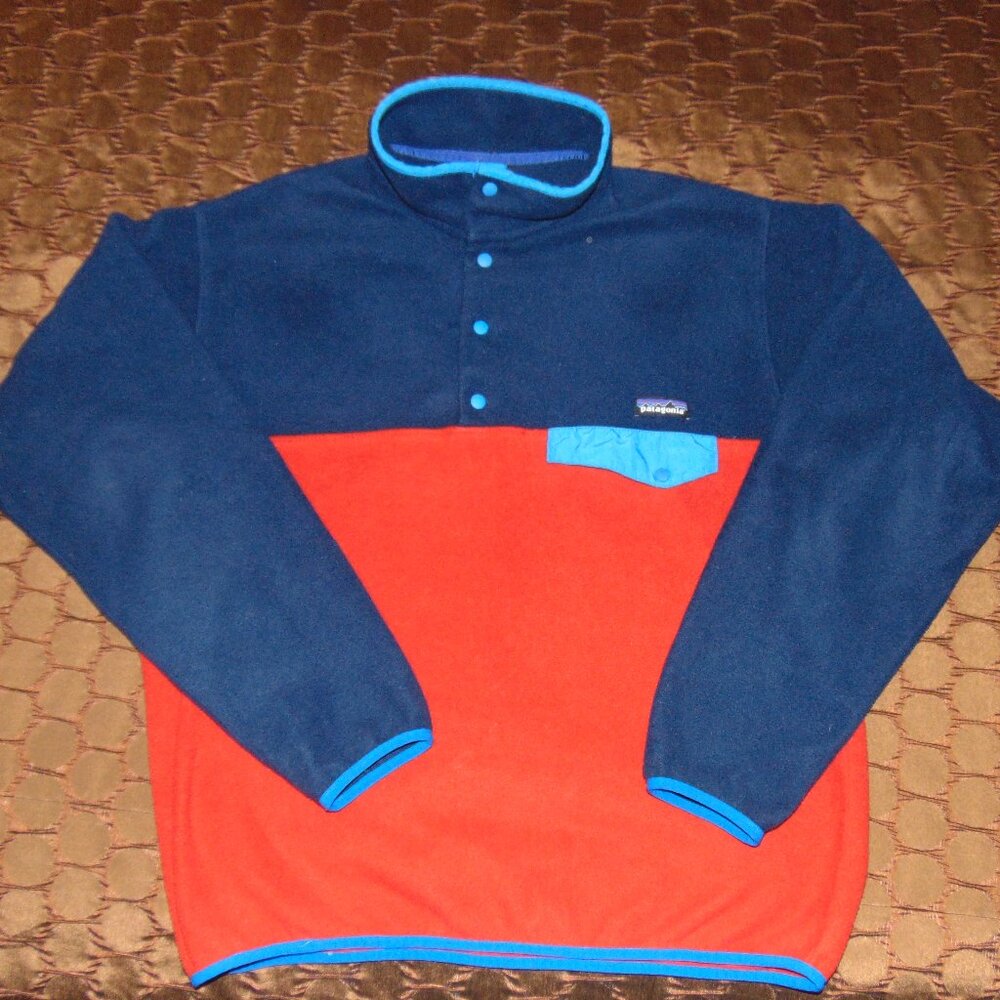 PATAGONIA  SYNCHILLA  SNAP-T  BLUE/RED  LARGE